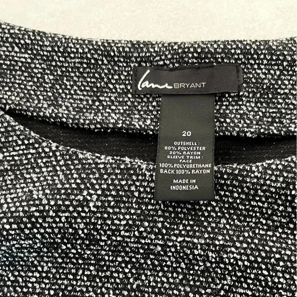 Lane Bryant/ Tweed-like  long sleeved top/ Vegan leather accents/ Size US 20 - Picture 3 of 6